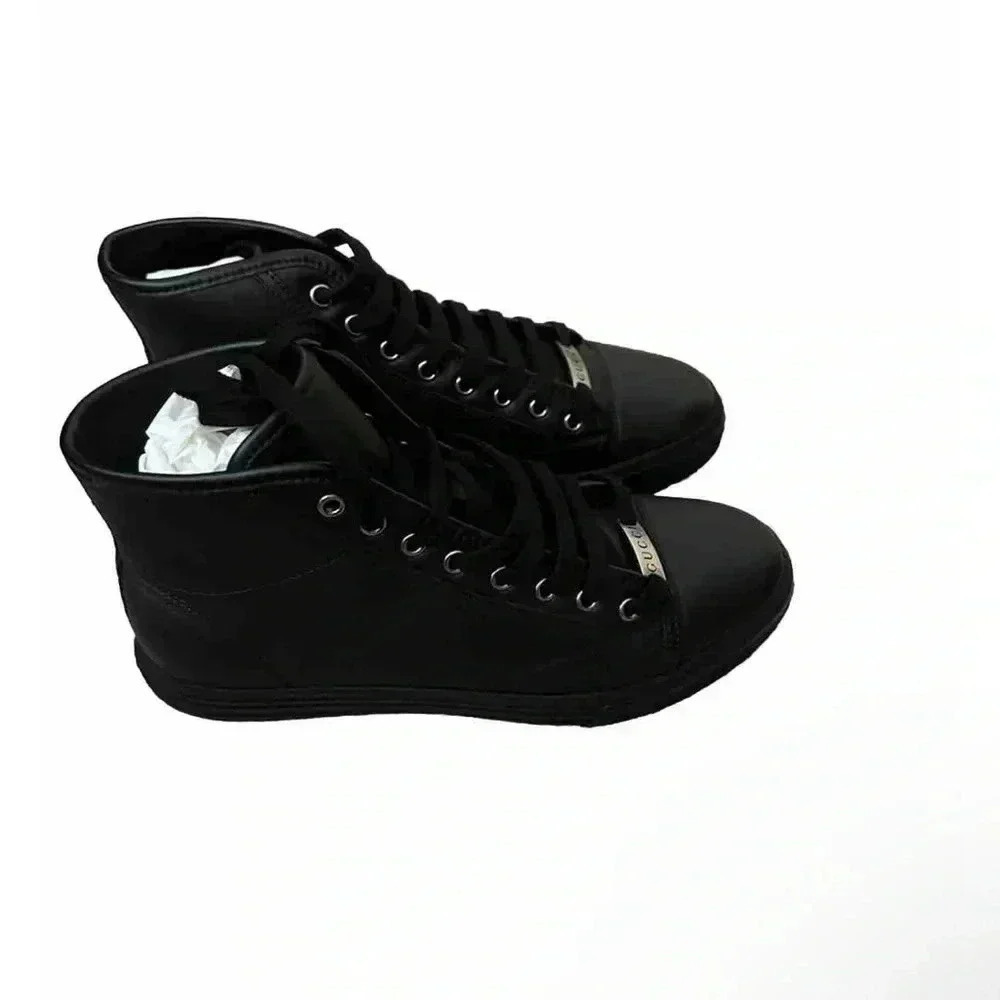Gucci California Micro Black Leather High Top Size G6, US 6.5/7 - Picture 4 of 8